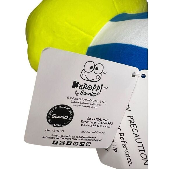 Sanrio Hello Kitty & Friends Keroppi Frog 11” Plush Toy Japanese 2023 NEW - Picture 6 of 6